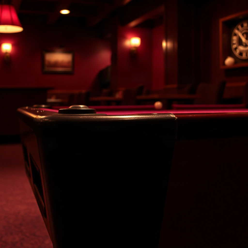 Corner pocket and rail of a billiards table