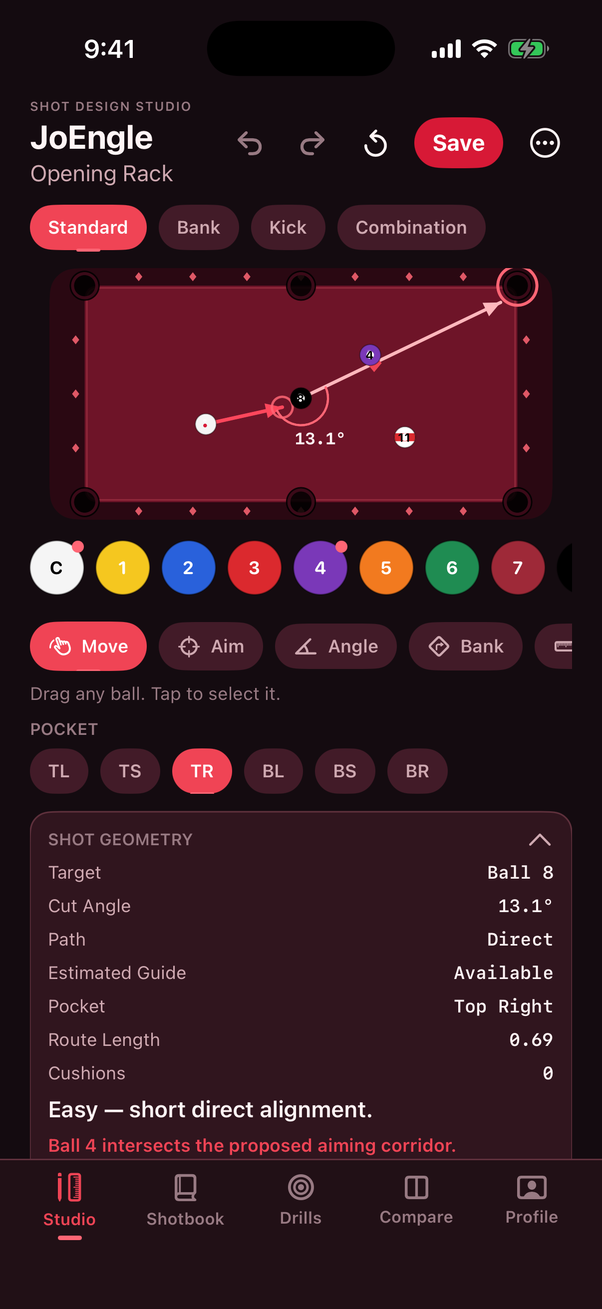 JoEngle studio with an aiming guide on the table